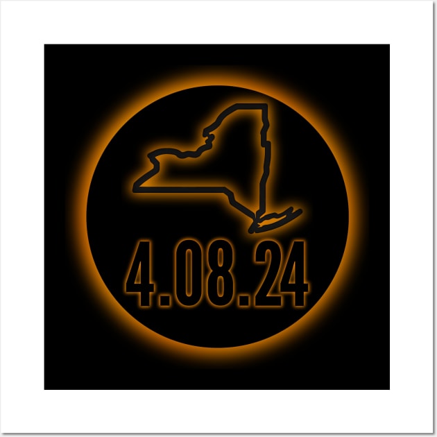 New york total solar eclipse 2024 Wall Art by Fun Planet